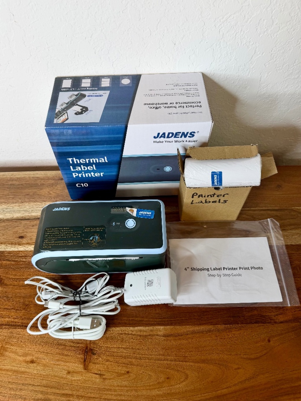 JADENS Bluetooth Thermal Label Printer, NEW